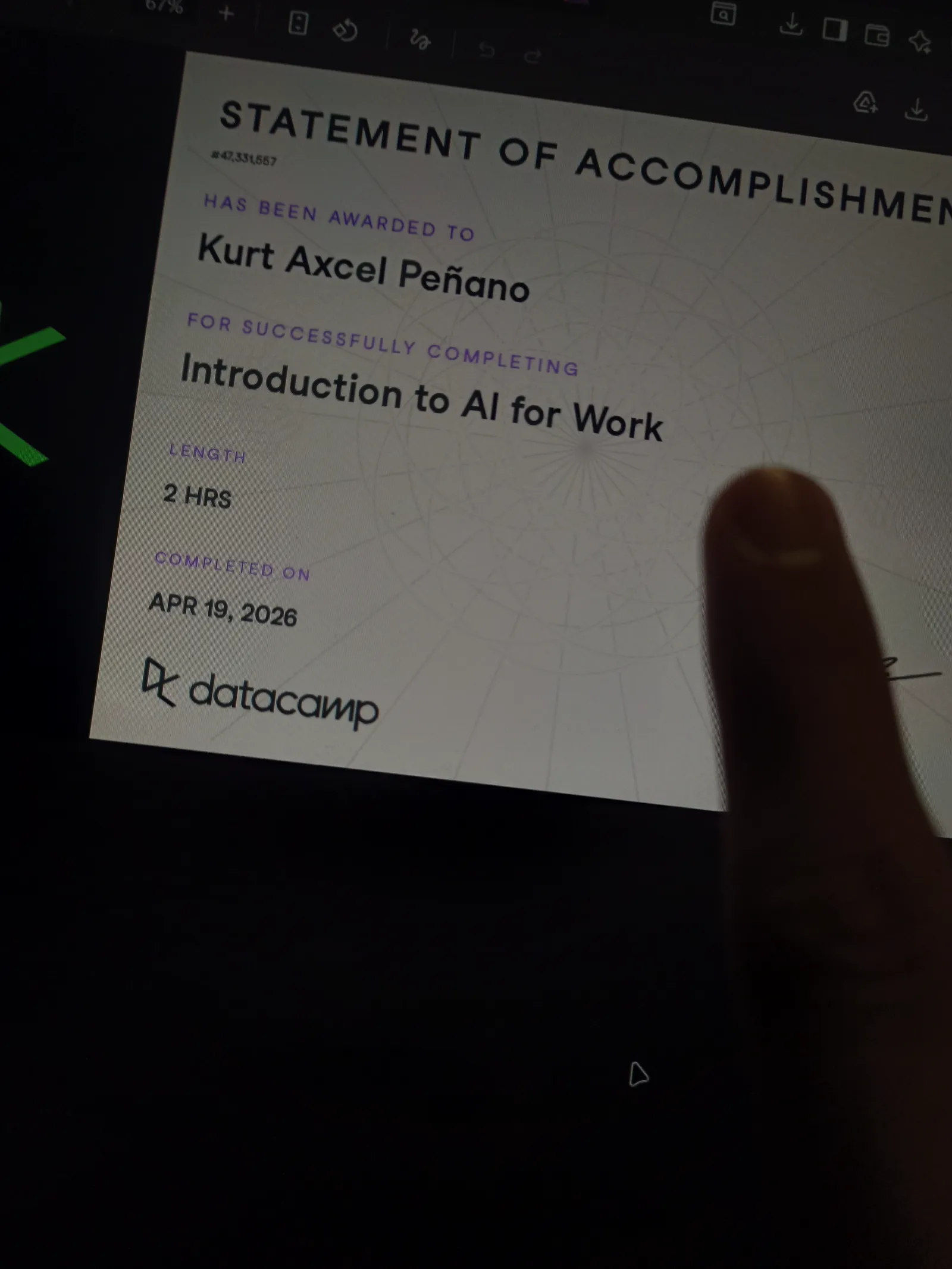 Introduction to AI for Work — Progress Proof