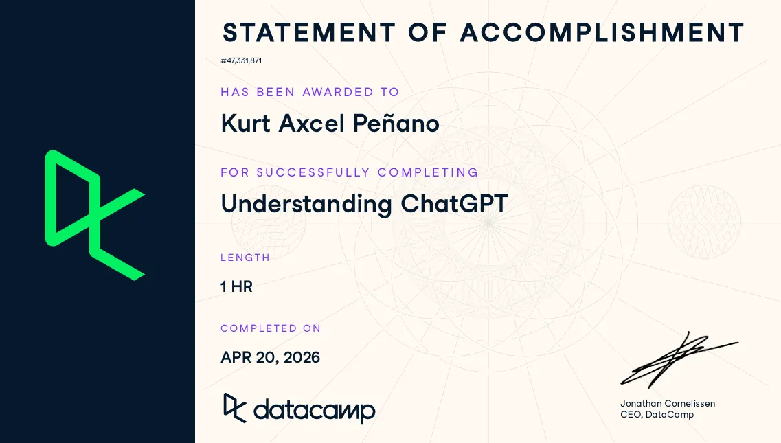 Understanding ChatGPT — Statement of Accomplishment