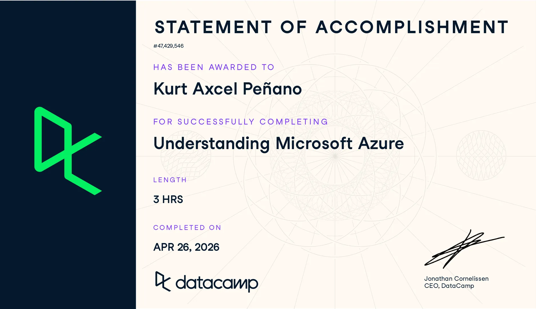 Understanding Azure Compute and Data Management — Statement of Accomplishment